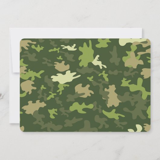 Bewerkbare leger foto uitnodigingen (Achterkant)