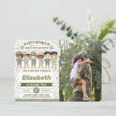 Bewerkbare leger verjaardag foto uitnodigingen (Staand voorkant)