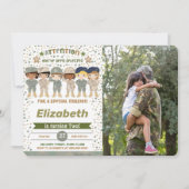 Bewerkbare leger verjaardag foto uitnodigingen (Voorkant)