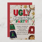 Bewerkbare lelijke trui feest kaart (Voorkant / Achterkant)