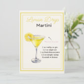 Bewerkbare Lemon Drop Martini Recept Kaart (Staand voorkant)