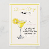 Bewerkbare Lemon Drop Martini Recept Kaart (Voorkant)
