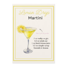 Bewerkbare Lemon Drop Martini Recept Kaart
