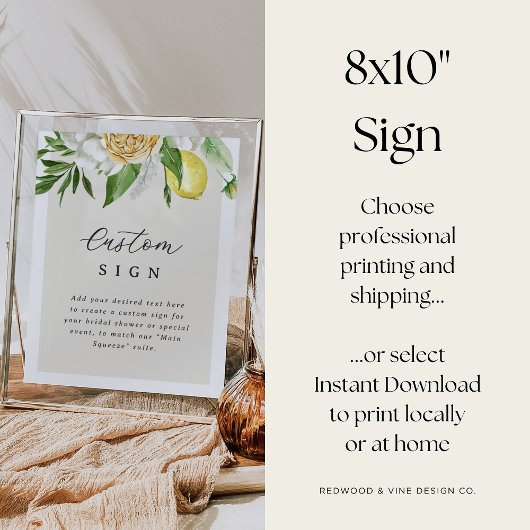 Bewerkbare Lemon Vrijgezellenfeest Custom Sign Sja Poster