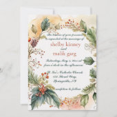 Bewerkbare lente krans bruiloft kaart (Voorkant)