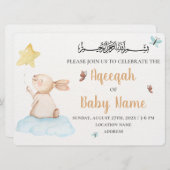 Bewerkbare Leuke Neutrale Aqeeqah Uitnodiging Kaar (Voorkant / Achterkant)