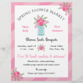 bewerkbare leverancier Spring flower Market roze p Flyer (Voorkant)
