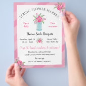 bewerkbare leverancier Spring flower Market roze p Flyer (Hand)