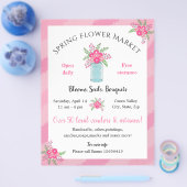 bewerkbare leverancier Spring flower Market roze p Flyer (Enkel)