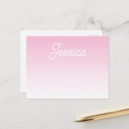 (Bewerkbare) Licht Roze Kleur Ombre & Uw Tekst Aankondigingskaart