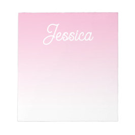(Bewerkbare) Licht Roze Kleur Ombre & Uw Tekst Notitieblok