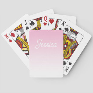 (Bewerkbare) Licht Roze Kleur Ombre & Uw Tekst Pokerkaarten