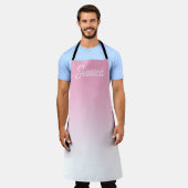 (Bewerkbare) Licht Roze Kleur Ombre & Uw Tekst Schort (Gedragen)