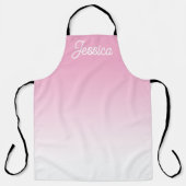 (Bewerkbare) Licht Roze Kleur Ombre & Uw Tekst Schort (Voorkant)