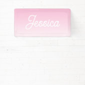 (Bewerkbare) Licht Roze Kleur Ombre & Uw Tekst Spandoek (Insitu)