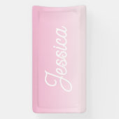 (Bewerkbare) Licht Roze Kleur Ombre & Uw Tekst Spandoek (Verticaal)