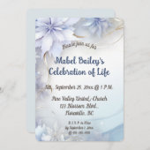 Bewerkbare Lichtblauwe Bloemen Viering van het Lev Kaart (Voorkant / Achterkant)