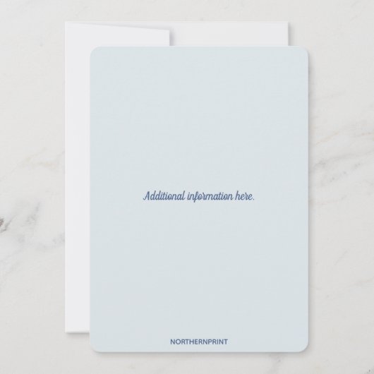 Bewerkbare Lichtblauwe Bloemen Viering van het Lev Kaart (Achterkant)