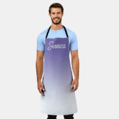 (Bewerkbare) Lichtpaarse kleur ombre en uw tekst Schort (Gedragen)