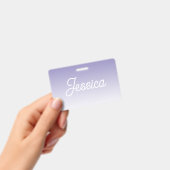 (Bewerkbare) Lichtpaarse kleur Ombre & uw tekst Badge (Handheld)