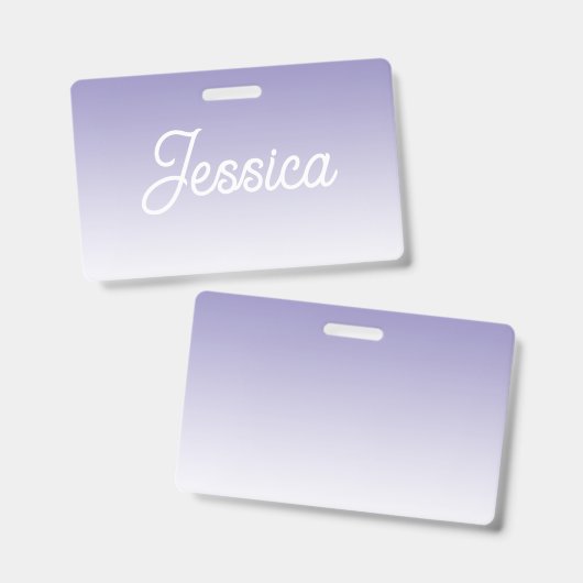 (Bewerkbare) Lichtpaarse kleur Ombre & uw tekst Badge (Voor- en achterkant)