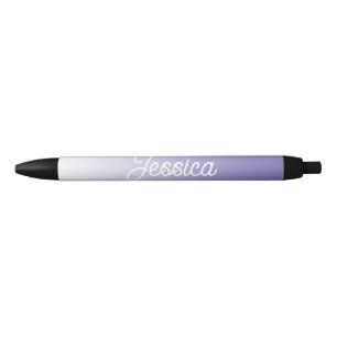 (Bewerkbare) Lichtpaarse kleur Ombre & uw tekst Zwarte Inkt Pen