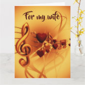 Bewerkbare Liefde en Muziek Kaart (Gele Bloem)