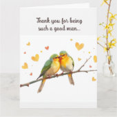 Bewerkbare Liefdesvogels Kaart (Gele Bloem)