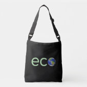Bewerkbare Limegroene Eco Aarde op Zwart Crossbody Tas (Voorkant)