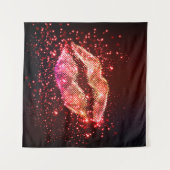 Bewerkbare lippenillustratie: eenvoudig grafisch o wandkleed (Voorkant (horizontaal))