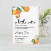 Bewerkbare Little Cutie Baby shower Invitation Kaart (Staand voorkant)