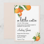 Bewerkbare Little Cutie Baby shower Invitation Kaart (Voorkant / Achterkant)