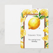 Bewerkbare Little Lemon-verjaardag Bedankkaart (Voorkant / Achterkant)