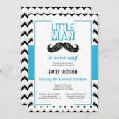 Bewerkbare Little Man uitnodiging (Voorkant / Achterkant)