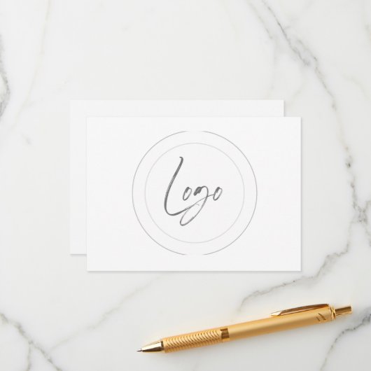 Bewerkbare logo-actiekaarten informatiekaartje (Voorkant / Achterkant in situ)