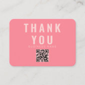 Bewerkbare Logo Retro Pink Schattige bedankpakket Informatiekaartje (Voorkant)