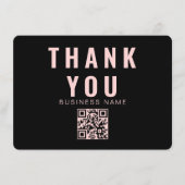 Bewerkbare Logo Retro Roze Grijs Bedankt Pakket Informatiekaartje (Voorkant)