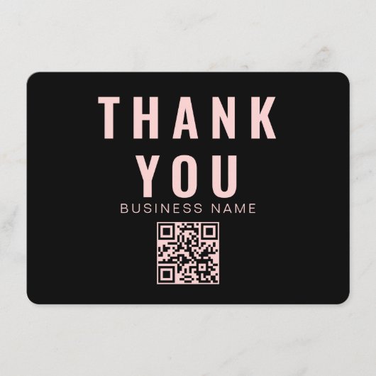 Bewerkbare Logo Retro Roze Grijs Bedankt Pakket Informatiekaartje (Voorkant)