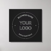 Bewerkbare Logo Vervanging & Bedrijfsnaam | Zwart Canvas Afdruk (Voorkant)