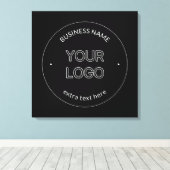 Bewerkbare Logo Vervanging & Bedrijfsnaam | Zwart Canvas Afdruk (Insitu (Houten vloer))