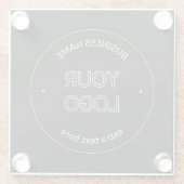 Bewerkbare Logo Vervanging & Bedrijfsnaam | Zwart Glazen Onderzetter (Achterkant)