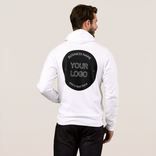 Bewerkbare Logo Vervanging & Bedrijfsnaam | Zwart Hoodie (Achterkant volledig)