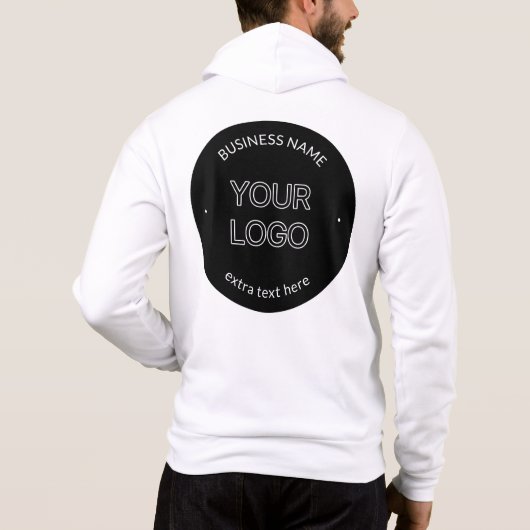 Bewerkbare Logo Vervanging & Bedrijfsnaam | Zwart Hoodie (Achterkant)