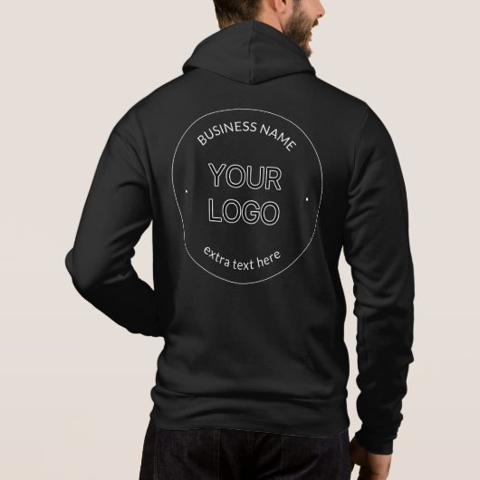 Bewerkbare Logo Vervanging & Bedrijfsnaam | Zwart Hoodie (Achterkant)