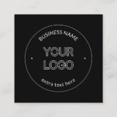 Bewerkbare Logo Vervanging & Bedrijfsnaam | Zwart Informatiekaartje (Voorkant)