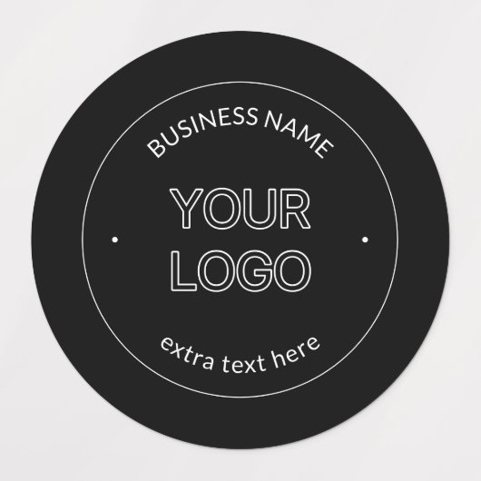 Bewerkbare Logo Vervanging & Bedrijfsnaam | Zwart Labels (Design 1)