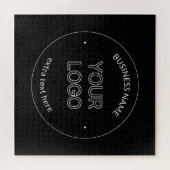 Bewerkbare Logo Vervanging & Bedrijfsnaam | Zwart Legpuzzel (Horizontaal)