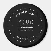 Bewerkbare Logo Vervanging & Bedrijfsnaam | Zwart Magneet (Voorkant)
