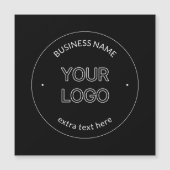 Bewerkbare Logo Vervanging & Bedrijfsnaam | Zwart Magnetische Uitnodiging (Voorkant)