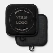 Bewerkbare Logo Vervanging & Bedrijfsnaam | Zwart Pannenlap (Voorkant / Achterkant)